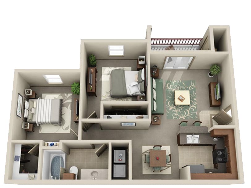 Floor Plan - Two Bedroom  One Bath