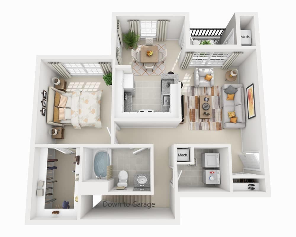 Floor Plan - One Bedroom A1C