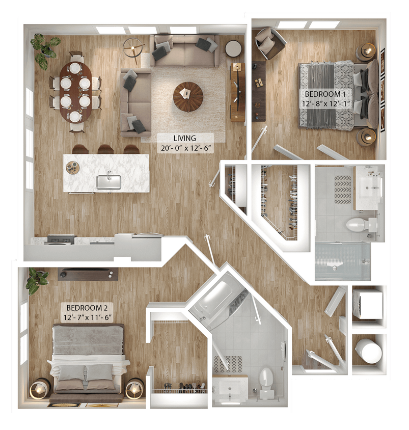 Floor Plan - 2 Bed/2 Bath-B10