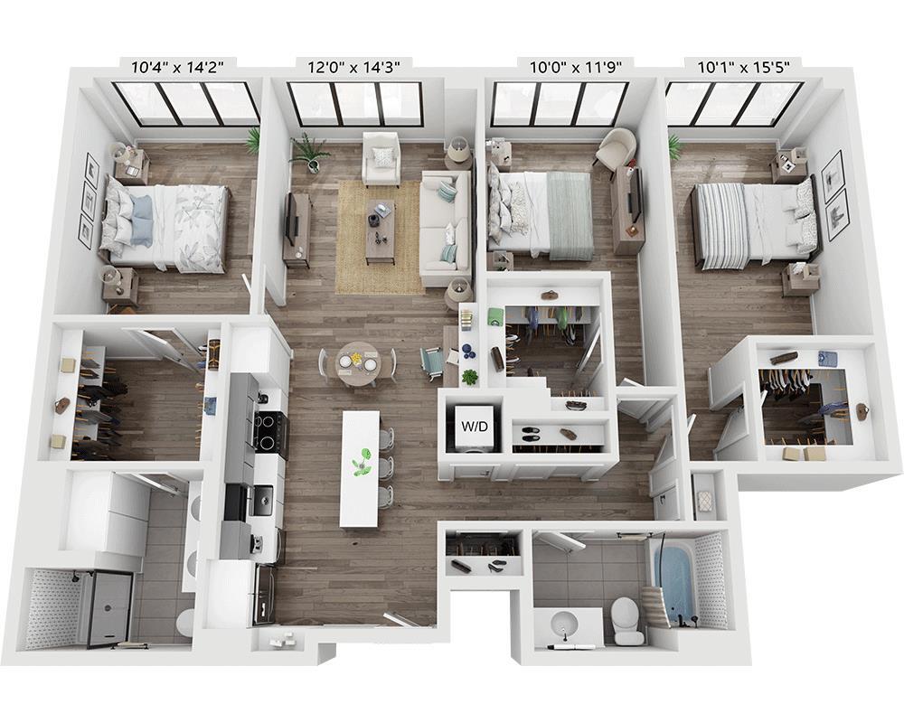 Floor Plan - Three Bedroom C2C