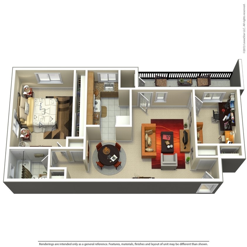 1BR/1BA - 1Bedroom Den 1Bathroom