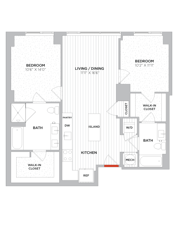 Floor Plan - 2 Bed/2 Bath-C06 West