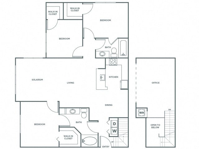 Floor Plan - Three Bedroom Two Bath (1618 SF)