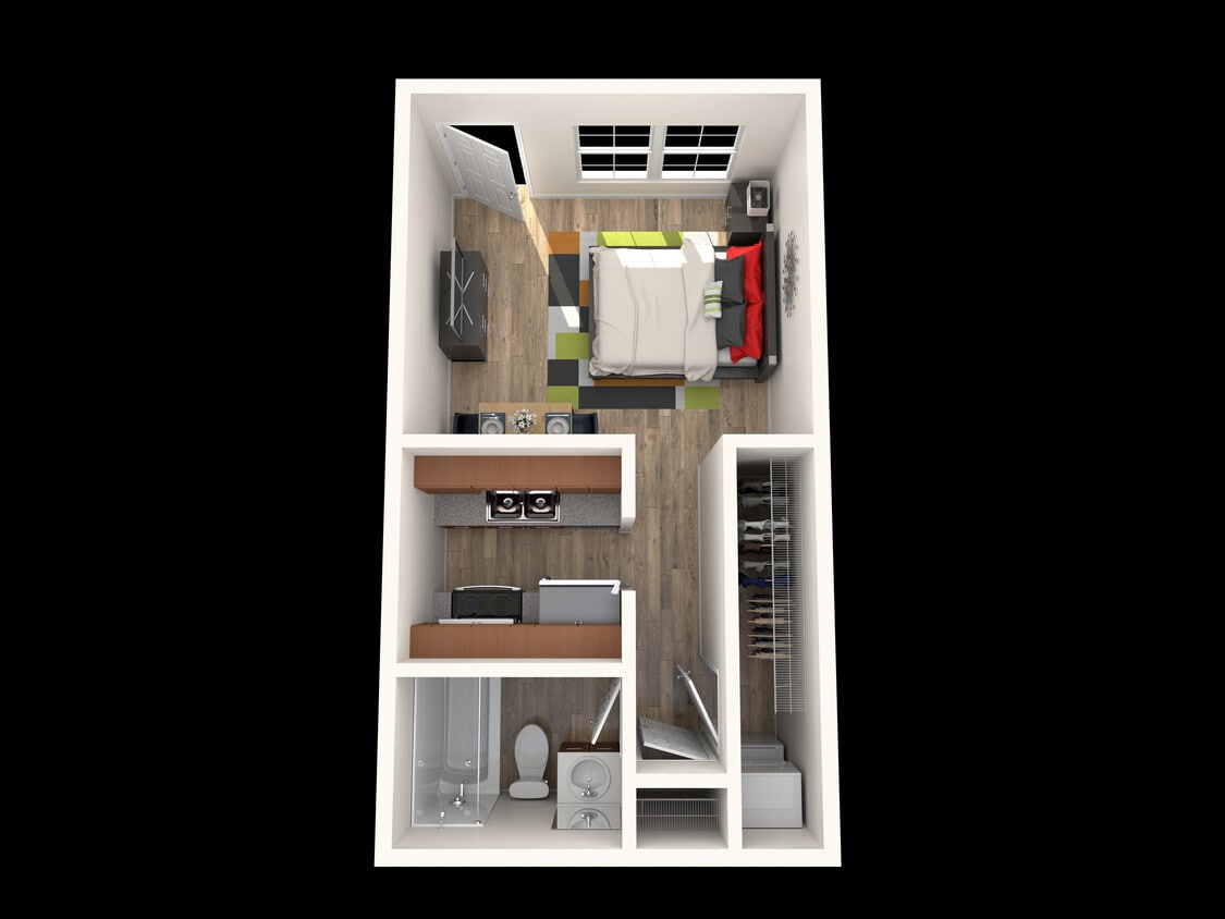 Floor Plan - 0 Bed, 1 Bath