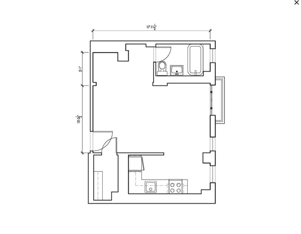 Floor Plan - Studio - East Facing