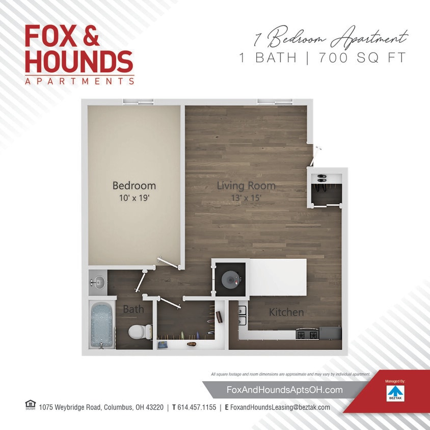 Floor Plan - 1 Bedroom