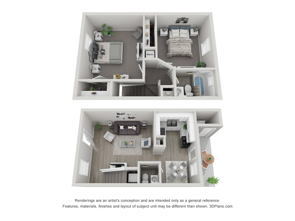 Floor Plan - 2x1.5 TownhouseStandard-Call For Availability