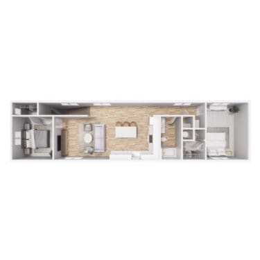 Floor Plan - 2x1 - 900 sqft - B2