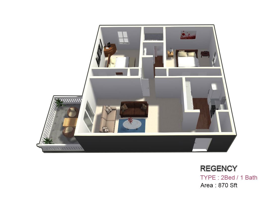 Two Bed / One Bath - Two Bed / One Bath