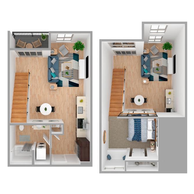 Floor Plan - 1 Bed/1 Bath Loft-a87.1