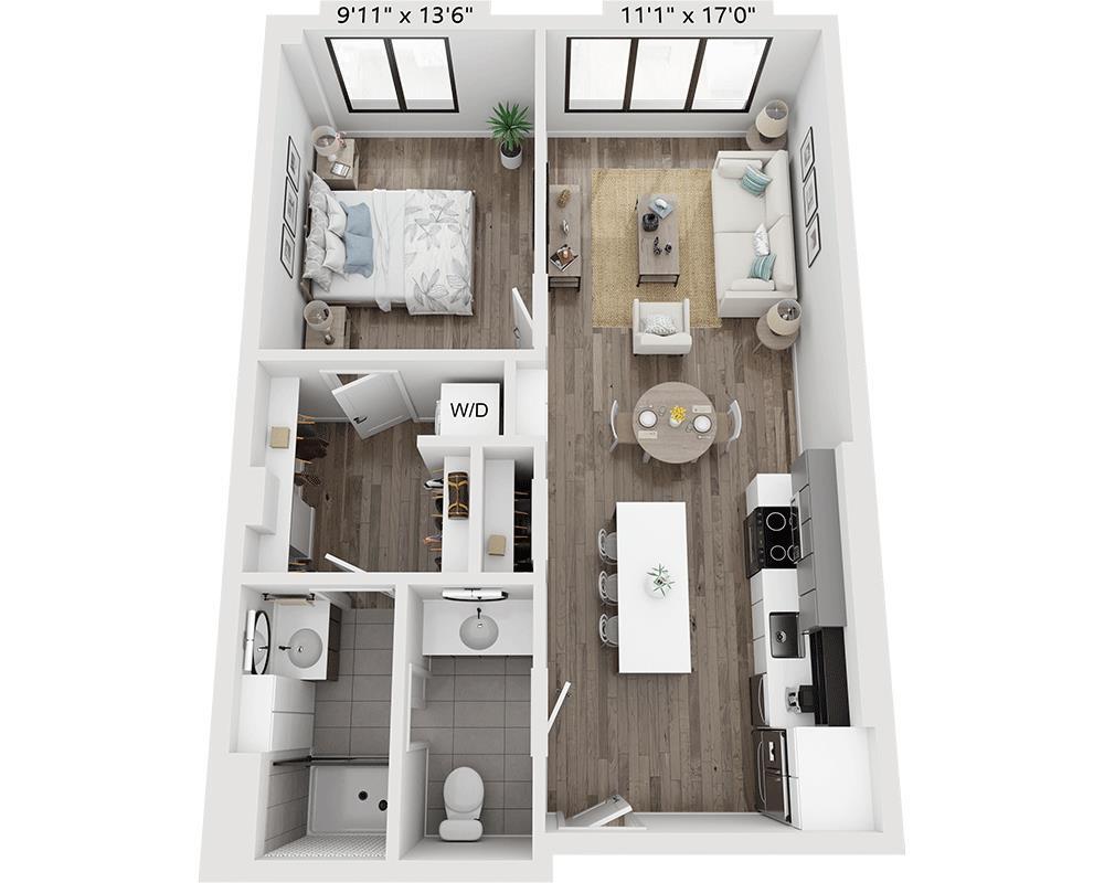 Floor Plan - One Bedroom A1P
