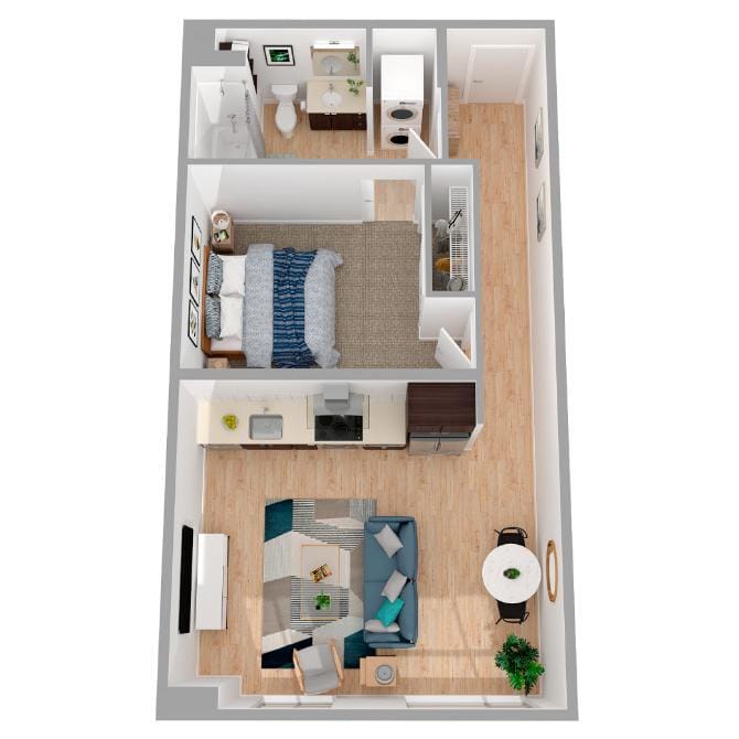 Floor Plan - 1 Bed/1 Bath Urban-a5.1
