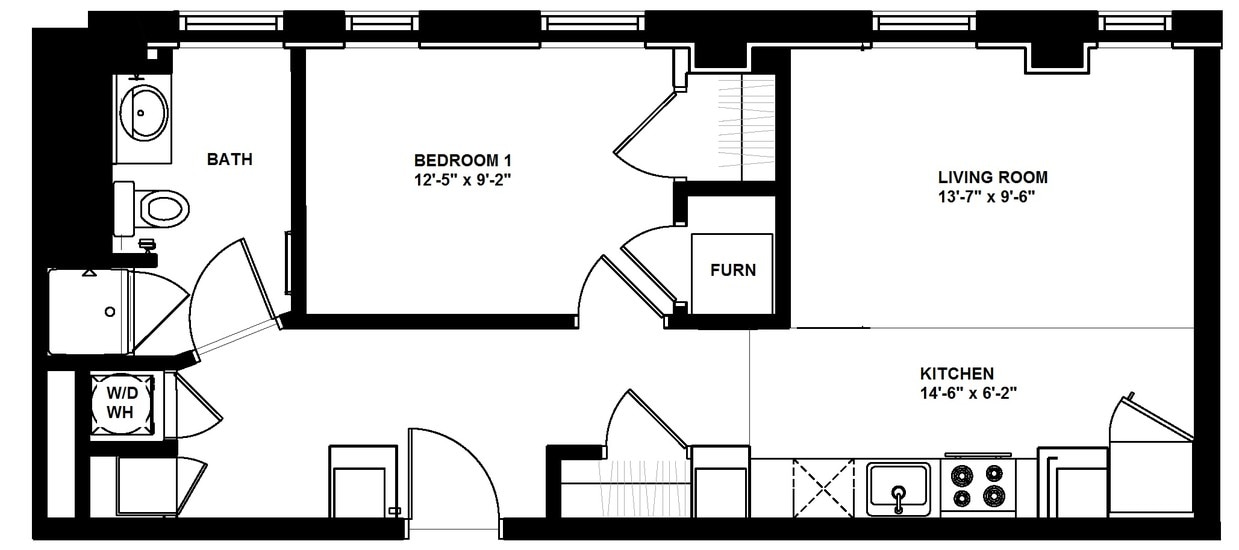 Floor Plan - The Durant - One Bedroom - AVAILABLE NOW! 