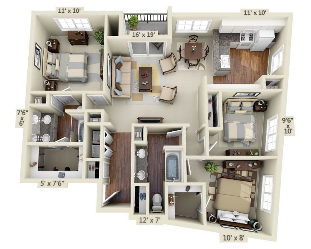 Floor Plan - Plan C2A (Square)
