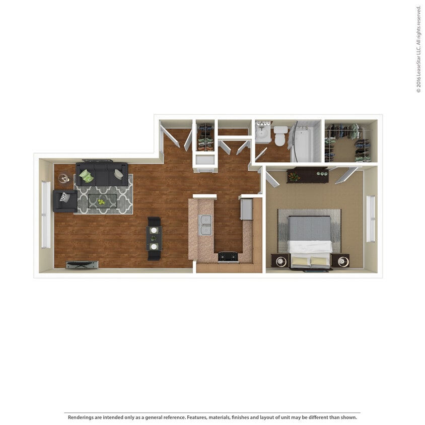 Floor Plan - Large 1 Bed 1 Bath