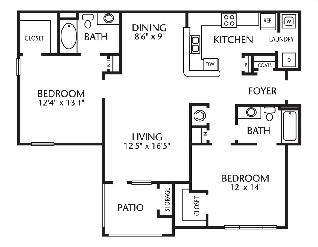 Two Bedroom, Two Bathroom with Sunroom - B2