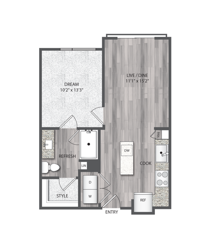 Encore Montrose - A1 - 1 Beds - 1 Baths - 616 Sq. ft. - A1