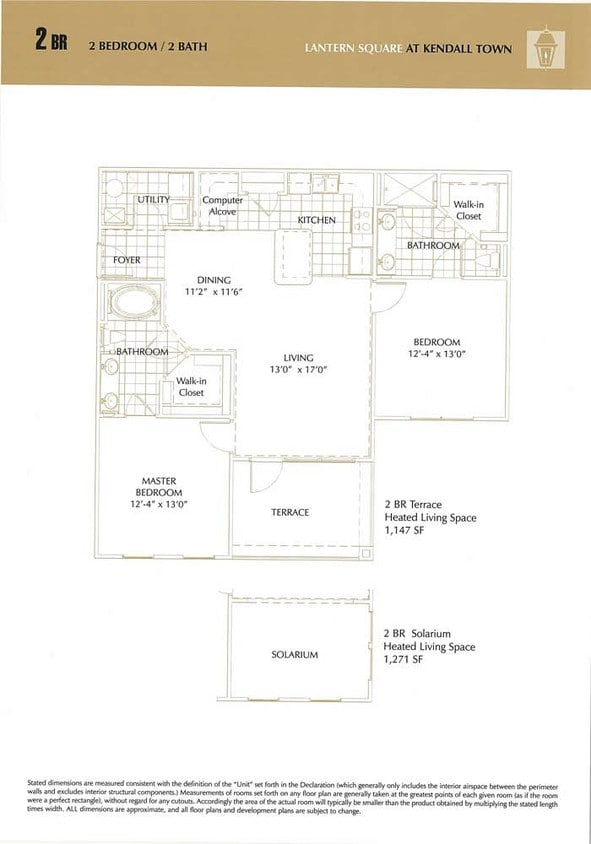 2BR/2BA w/ Solarium - 2 Bedroom Terrace