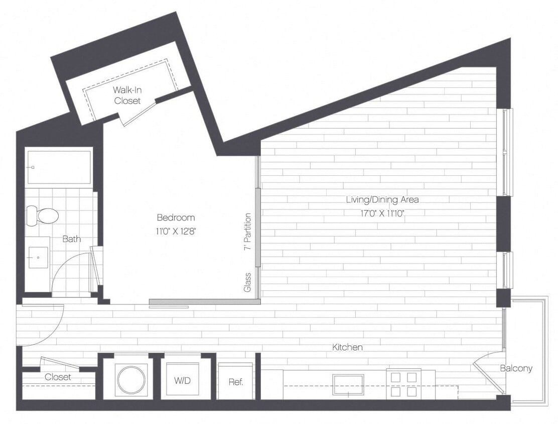 Floor Plan - 1 Bed/1 Bath-1K