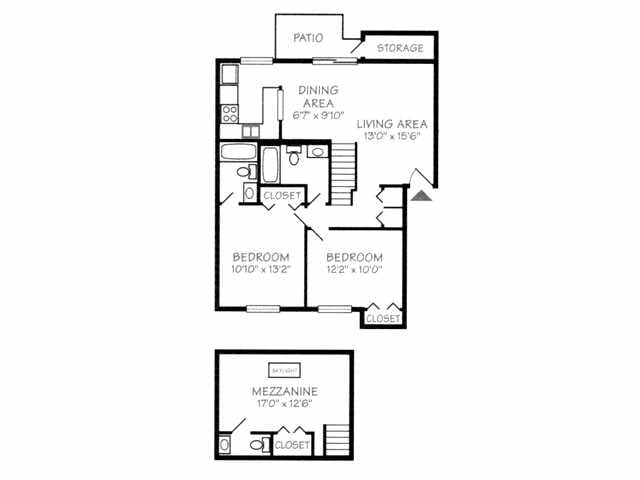 The Victorian - 2 Bedroom 2 Bathroom 1215 Sq. Ft.