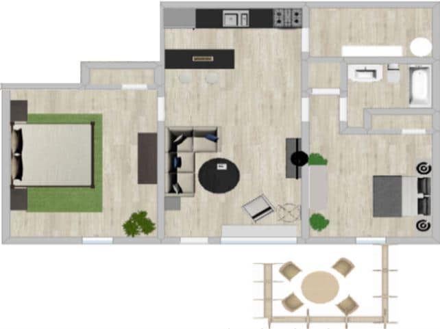 Floor Plan - 2x1 Jr