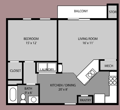 Suite C | 1 Bed 1 Bath | 811 sqft - SUITE C
