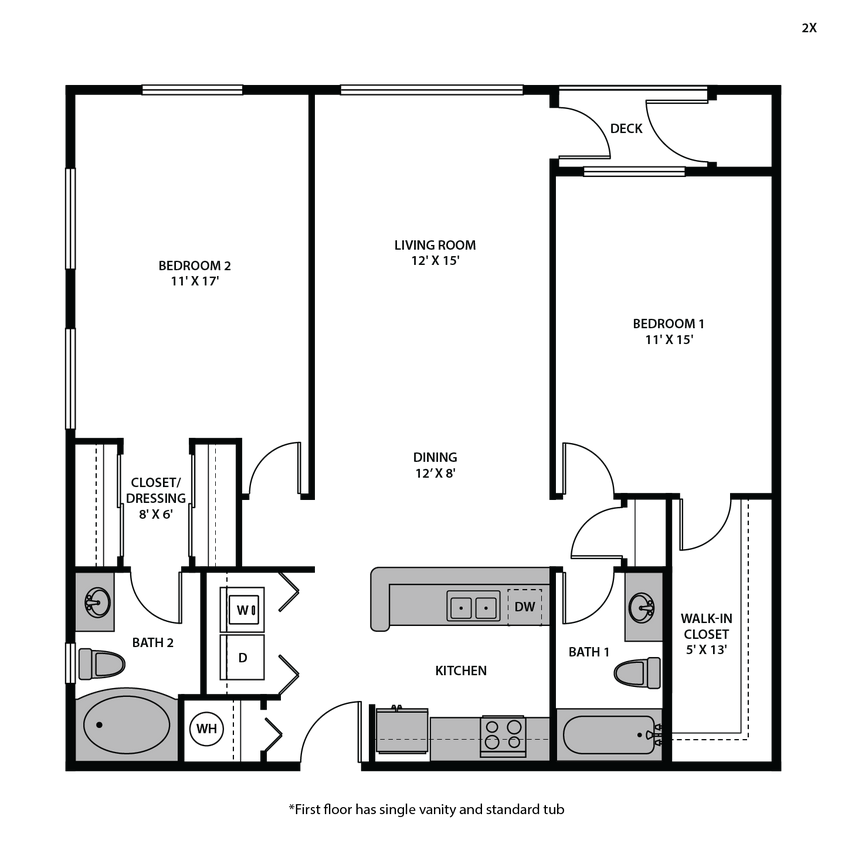 Floor Plan - Two Bed Exterior