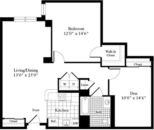 Floor Plan - 1 Bedroom U