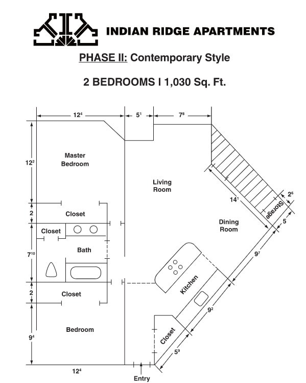 Floor Plan - Two Bedroom - Phase II