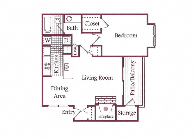 Floor Plan - A2 One Bed One Bath