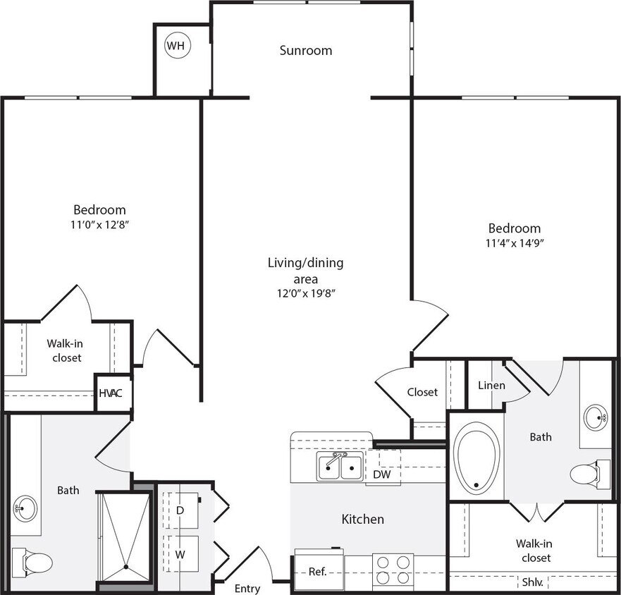 Floor Plan - 2 Bedrooms C