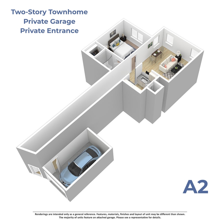 Floor Plan - A2 w/attached garage
