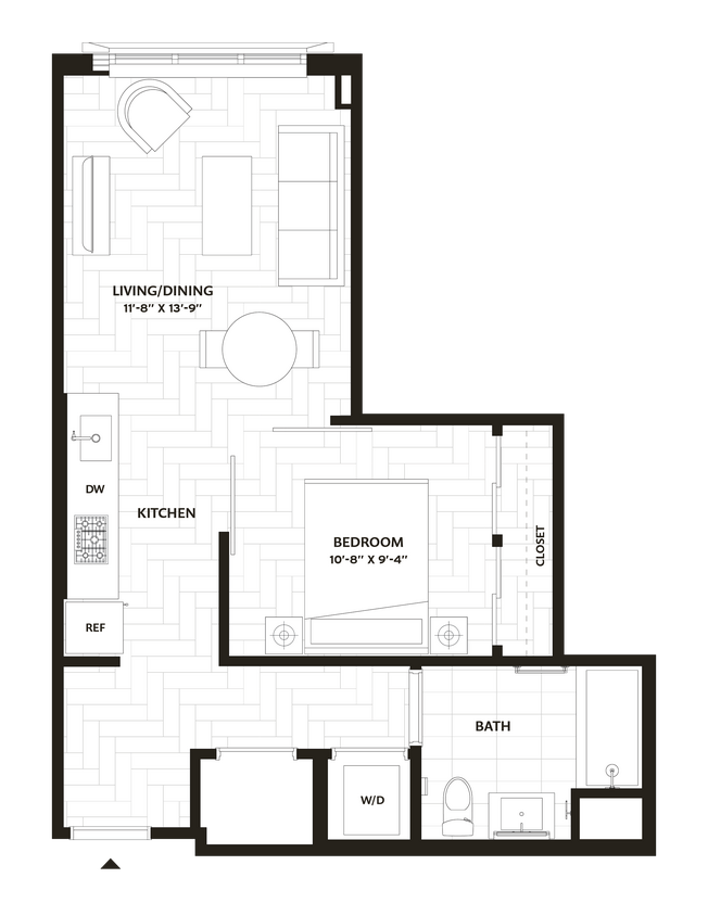 Floor Plan - 1 Bed/1 Bath-A2