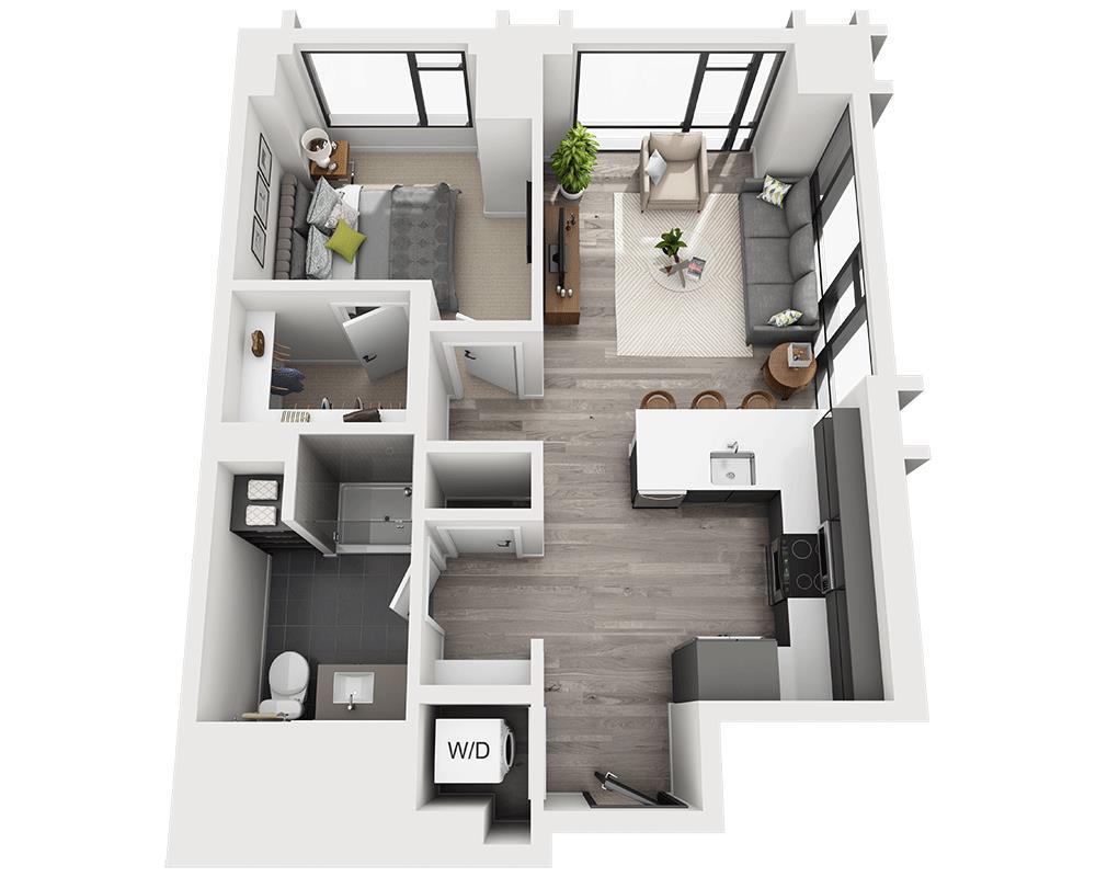 Floor Plan - One Bedroom A1AE