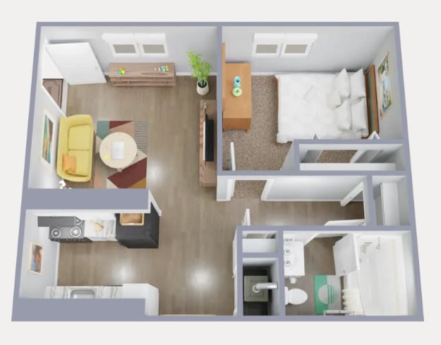 Floor Plan - 1 Bedroom Fully Upgraded