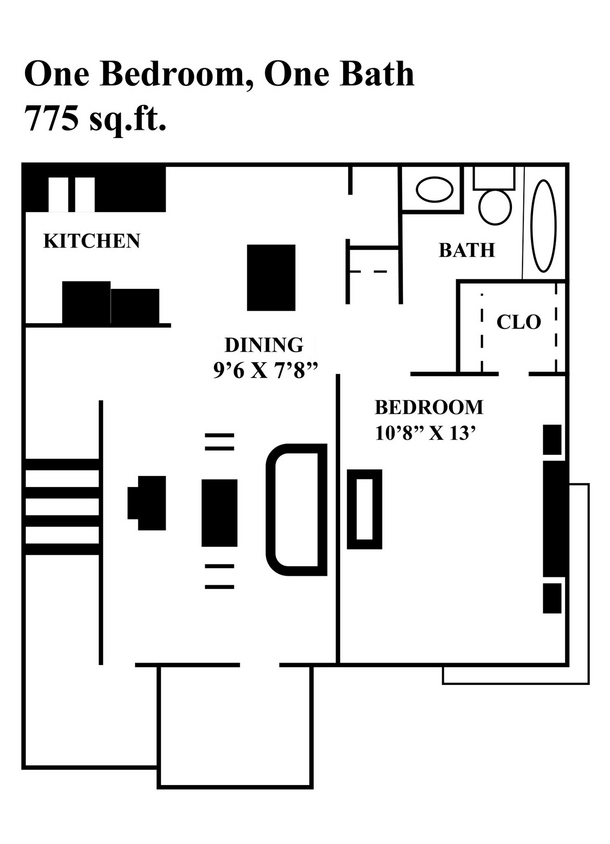 Floor Plan - Large One Bedroom