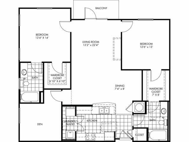 Beech - 2 bed/2 bath-1132 sqft