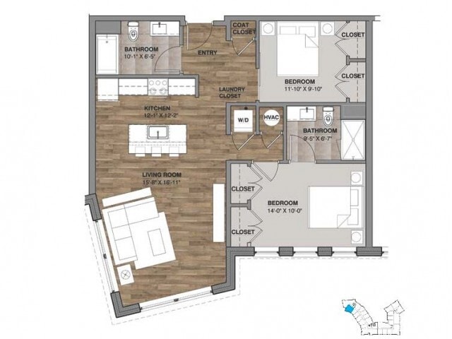 Two Bedroom - Unit D - D