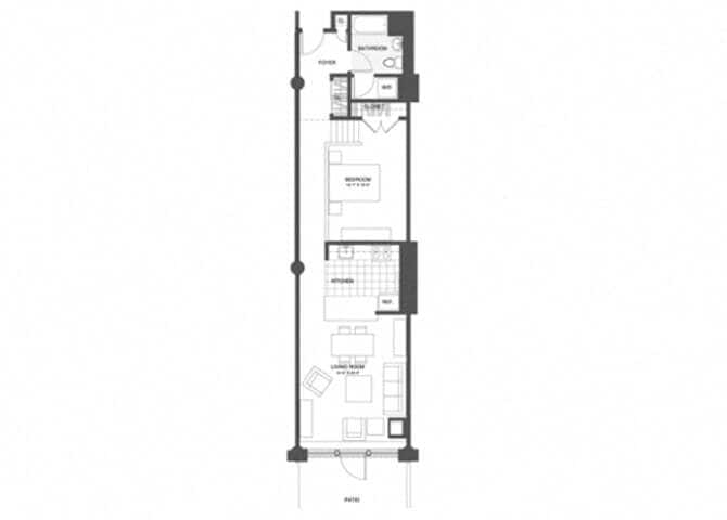 Floor Plan - 1 Bed/1 Bath