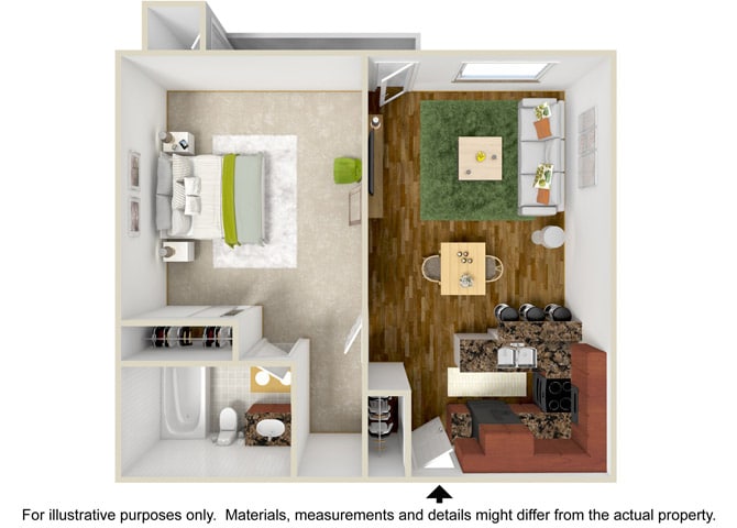 Floor Plan - 1 Bedroom 1 Bath
