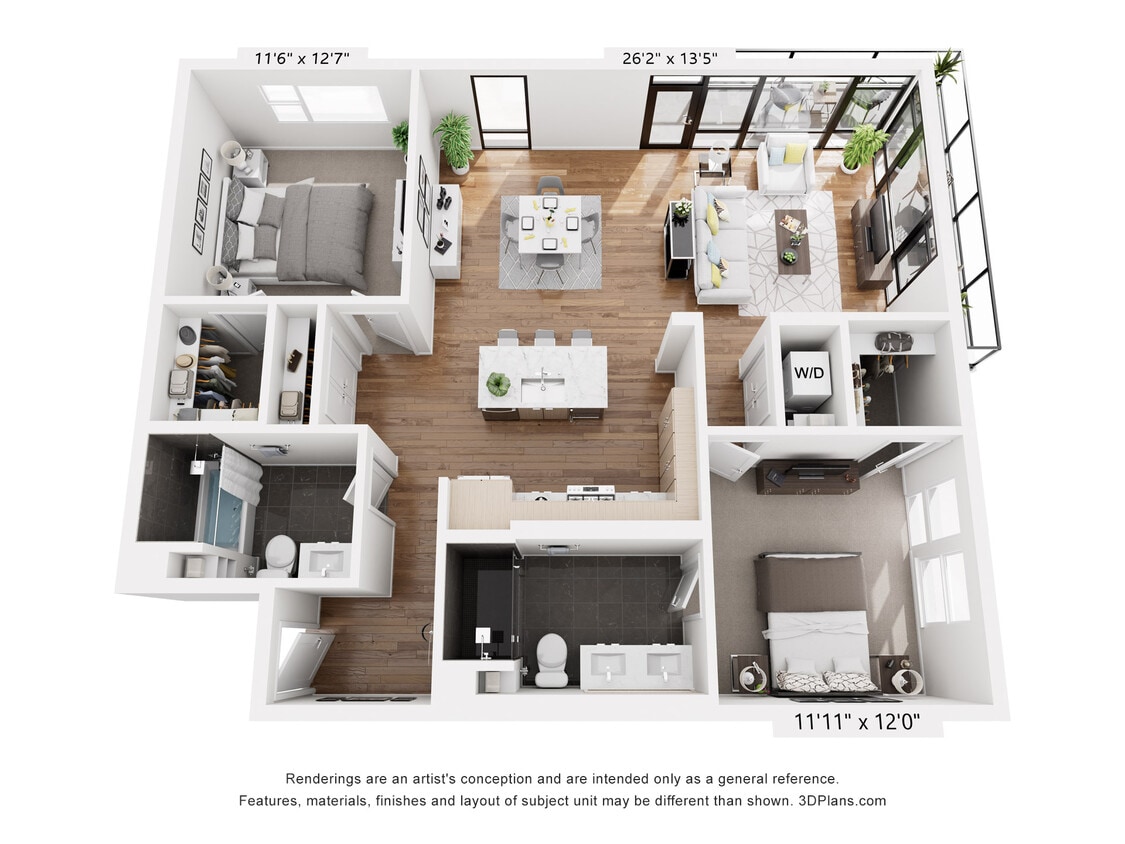 Floor Plan - 2x2 - 1240