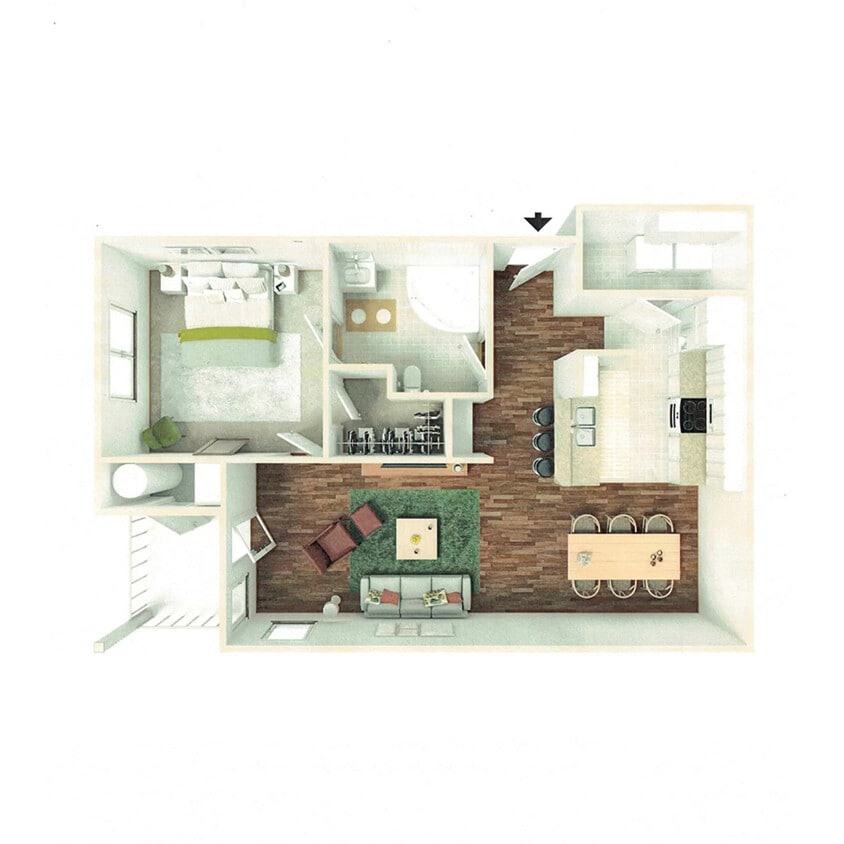 cr1x1 - 1 Bedroom 1 Bath H