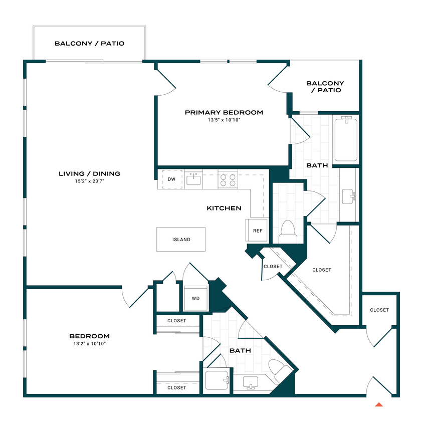 Floor Plan - 2 Bed/2 Bath Large-b4