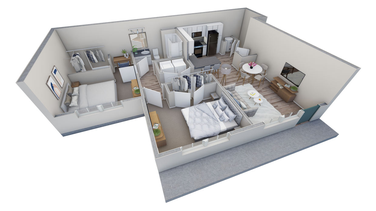 Floor Plan - 2-1 BR Horizon Courtyard