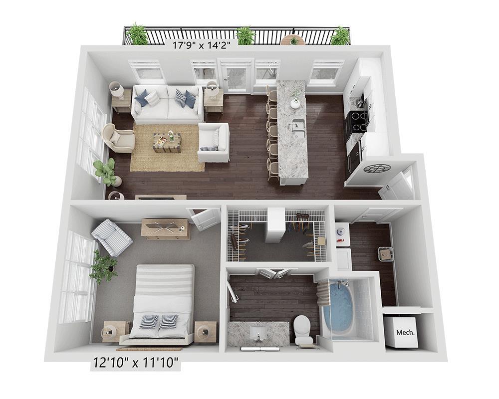 Floor Plan - One Bedroom A1V