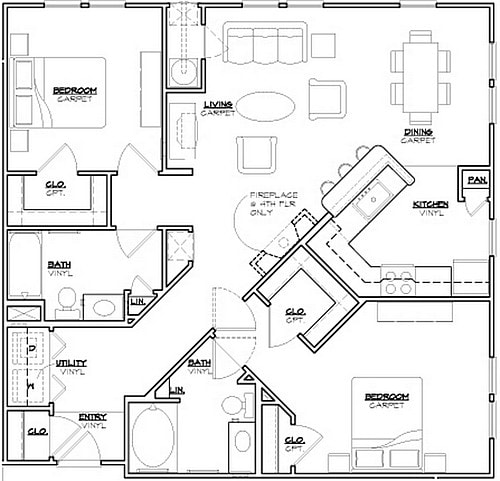 Jefferson at Dedham Station - Buchanan - 2 Beds - 2 Baths - 1182 Sq. ft. - Buchanan