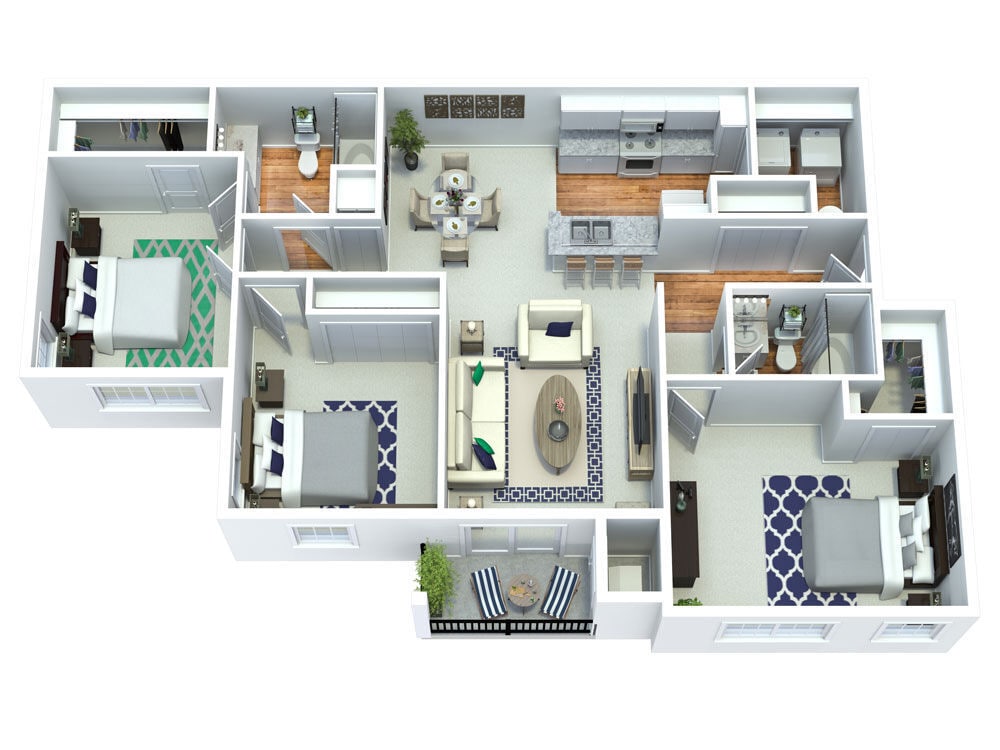 Floor Plan - 3 Bed MMI Upgraded