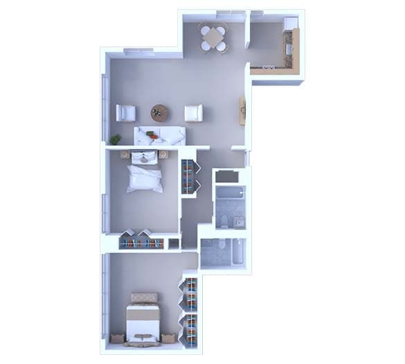 Floor Plan - 2 Bedrooms Floor Plan B2