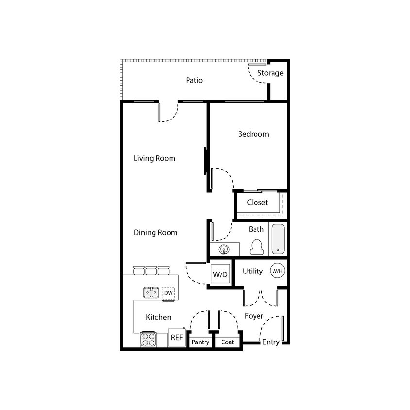 Floor Plan - Unit A- One Bedroom
