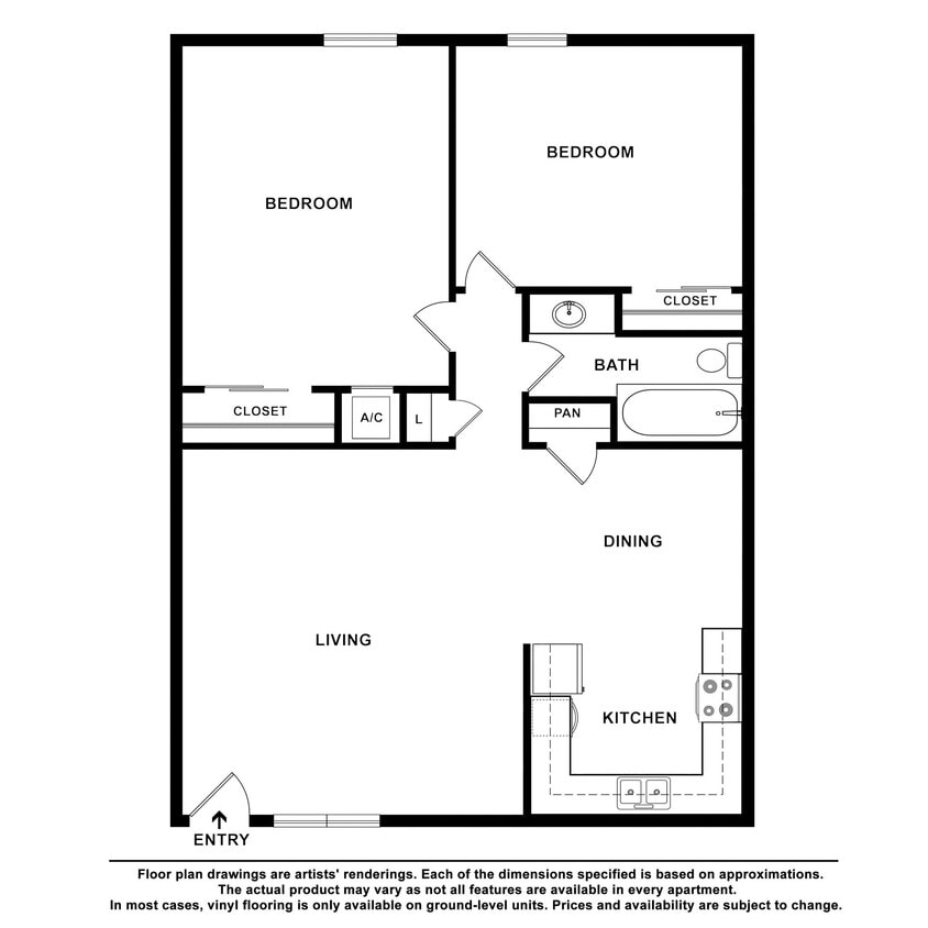 Floor Plan - Spacious two bedrooms